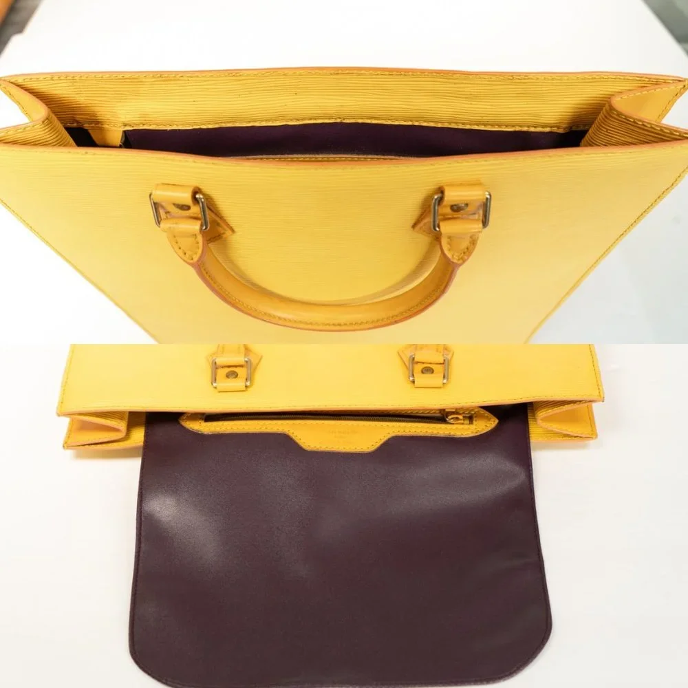 LOUIS VUITTON Large Citron Yellow Epi Leather Tote Handbag - Picture 11 of 14